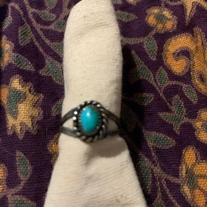 Vintage silver Native American turquoise ring